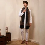 Meditation Wrap Shawl Black Paisley Cashmere Gift - Image 7