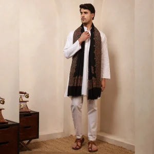 Meditation Wrap Shawl Black Paisley Cashmere Gift - Image 7
