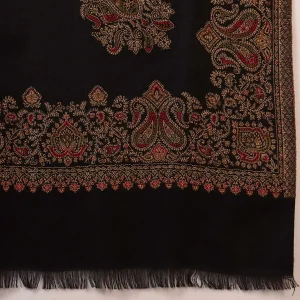 Meditation Wrap Shawl Black Paisley Cashmere Gift - Image 9