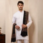 Meditation Wrap Shawl Black Paisley Cashmere Gift - Image 5