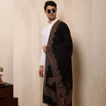 Meditation Wrap Shawl Black Paisley Cashmere Gift - Image 2