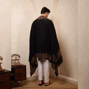 Meditation Wrap Shawl Black Paisley Cashmere Gift - Image 10
