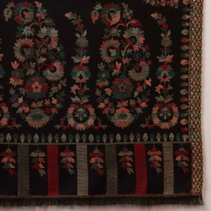 Men's Black Paisley And Floral Soft Wool Shawl/Stole - Image 8