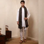 Men's Black Paisley And Floral Soft Wool Shawl/Stole - Image 7