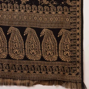 Men's Black Paisley Pattern Soft Wool Shawl - Image 7