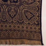Men's Blue Shawl, Jamawar Floral Pattern Kashmiri Shawl - Image 9