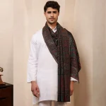 Men's Casual Neck Wrap Winter Wear Black Floral Shawl - Image 2