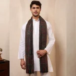 Men's Casual Neck Wrap Winter Wear Black Floral Shawl