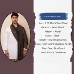 Men's Casual Neck Wrap Winter Wear Black Floral Shawl - Image 11