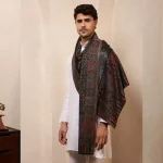 Men's Casual Neck Wrap Winter Wear Black Floral Shawl - Image 4