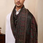 Men's Casual Neck Wrap Winter Wear Black Floral Shawl - Image 8