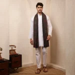Men's Casual Neck Wrap Winter Wear Black Floral Shawl - Image 6