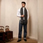 Men's Gray Color Muffler Stylish Triangle Scarf - Image 6