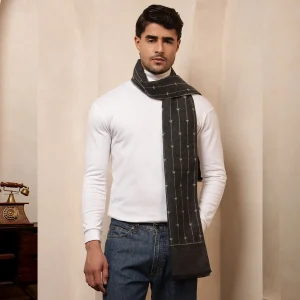 Men's Gray Color Muffler Stylish Triangle Scarf - Image 3