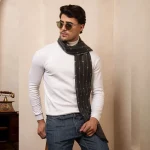 Men's Gray Color Muffler Stylish Triangle Scarf