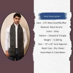 Men's Gray Color Muffler Stylish Triangle Scarf - Image 9