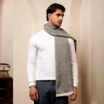 Men's Gray Herringbone Pattern Muffler - Image 3