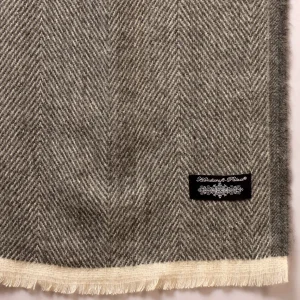 Men's Gray Herringbone Pattern Muffler - Image 8