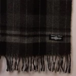 Men's Reversible Black Checked Scarf Winter Wool Muffler - Image 8
