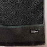 Men's Reversible Diamond Pattern Winter Blue Wool Scarf / Muffler - Image 8