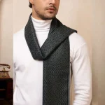 Men's Reversible Diamond Pattern Winter Blue Wool Scarf / Muffler - Image 6