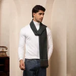 Men's Reversible Diamond Pattern Winter Blue Wool Scarf / Muffler - Image 4