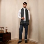 Men's Reversible Diamond Pattern Winter Blue Wool Scarf / Muffler - Image 7