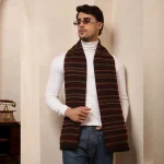 Men's Reversible Maroon Striped Muffler