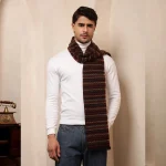 Men's Reversible Maroon Striped Muffler - Image 5