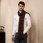 Men's Reversible Maroon Striped Muffler - Image 6