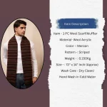 Men's Reversible Maroon Striped Muffler - Image 9