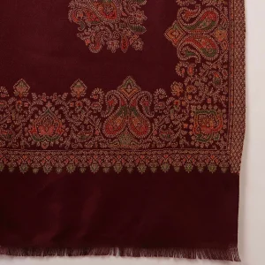 Men's Wine Color Blanket Wrap Paisley Shawl - Image 9