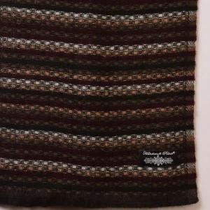 Men's Wine Color Striped Scarf Winter Woolen Muffler - Image 8