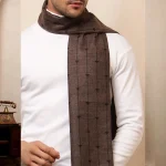 Men's Winter Reversible Scarf Brown Striped Muffler - Image 7