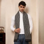Men's Winter Wear Warm Scarves Gray Woolen Muffler