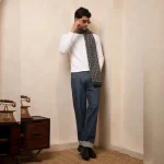 Men's Winter Wear Warm Scarves Gray Woolen Muffler - Image 5