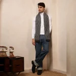 Men's Winter Wear Warm Scarves Gray Woolen Muffler - Image 6