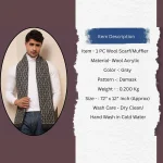 Men's Winter Wear Warm Scarves Gray Woolen Muffler - Image 9
