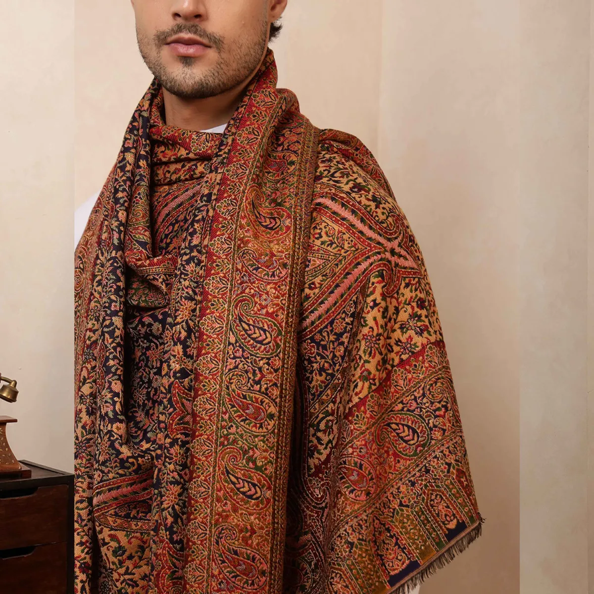 mughal-geometric-pattern-wear-mens-cashmere-shawl MWS-52 (4)