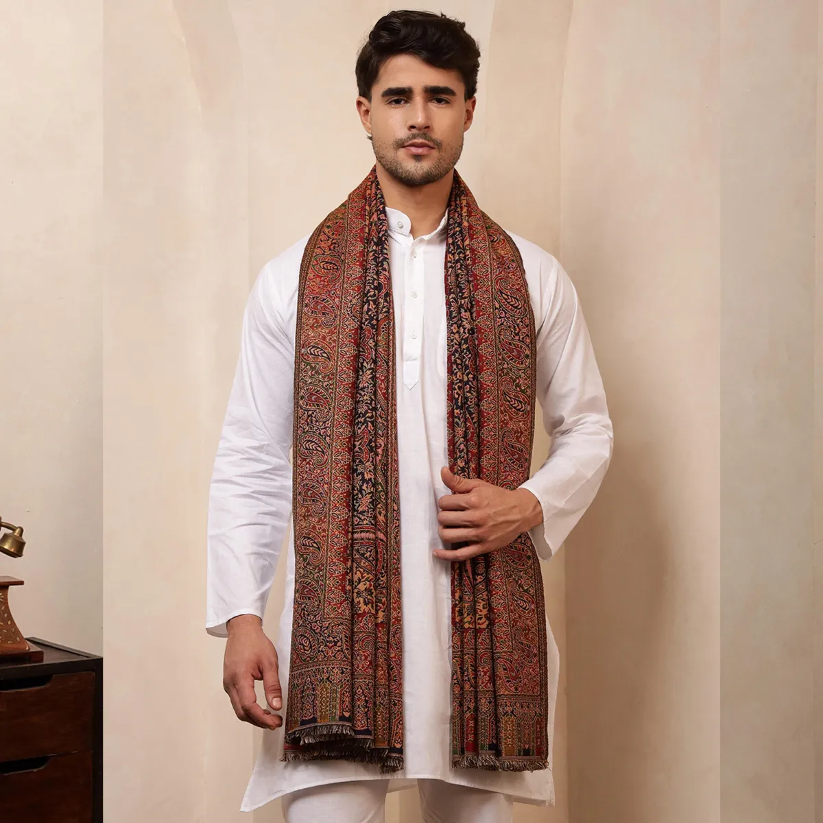 mughal-geometric-pattern-wear-mens-cashmere-shawl MWS-52 (8)