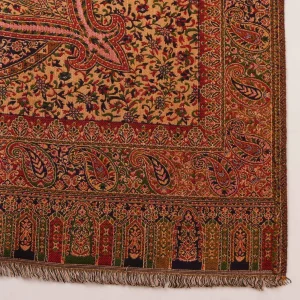 Mughal Geometric Pattern Wear Men's Cashmere Shawl - Image 8