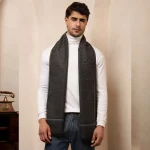 Neck Wrap Windproof Black Abstract Muffler - Image 2