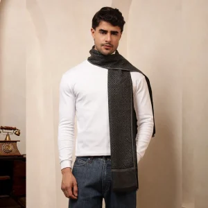Neck Wrap Windproof Black Abstract Muffler - Image 3