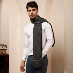 Neck Wrap Windproof Black Abstract Muffler - Image 4