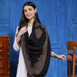 New Kashmiri Women's Wool Shawl Stole Black Paisley Wrap