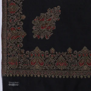 New Kashmiri Women's Wool Shawl Stole Black Paisley Wrap - Image 5