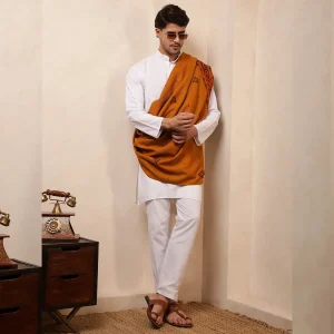 Oversized Mustard Color Men's Shawl - Image 10