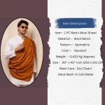 Oversized Mustard Color Men's Shawl - Image 11