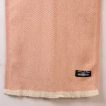 Peach Wool Muffler Handmade Herringbone Scarf - Image 8