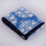 Quilted Sofa Decorative Throw Blue Tree Print Cotton Blanket - Image 2